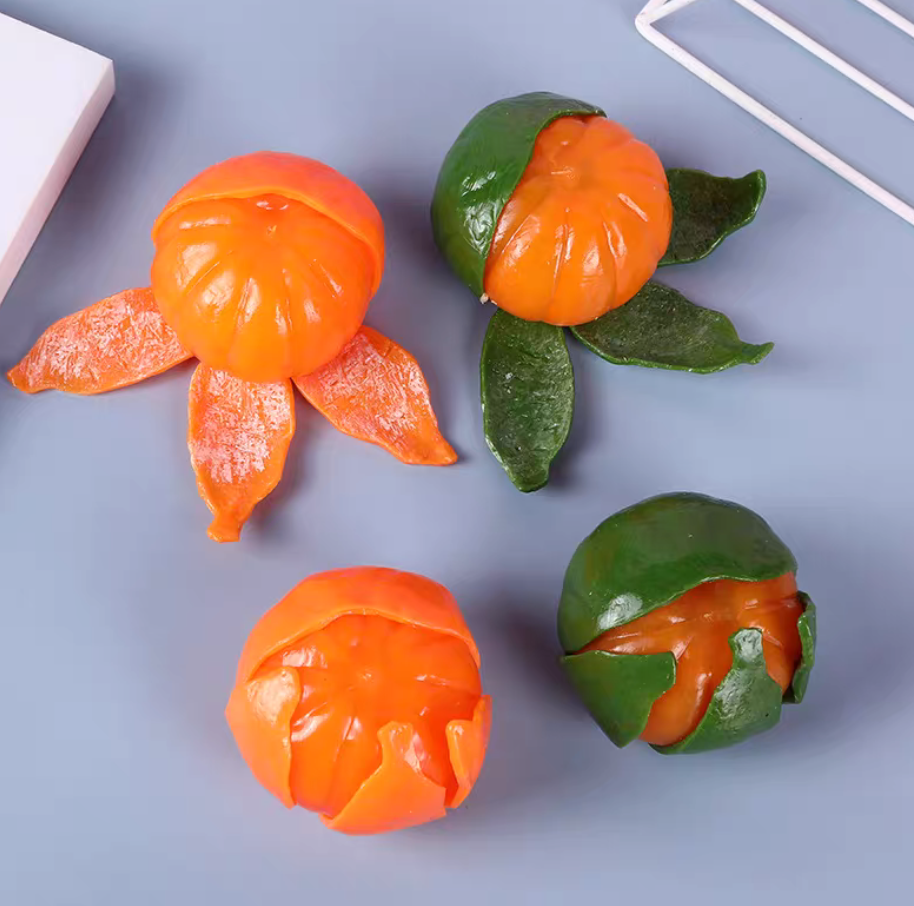 Soft Silicone Orange Fidget Toy for Adults Kids